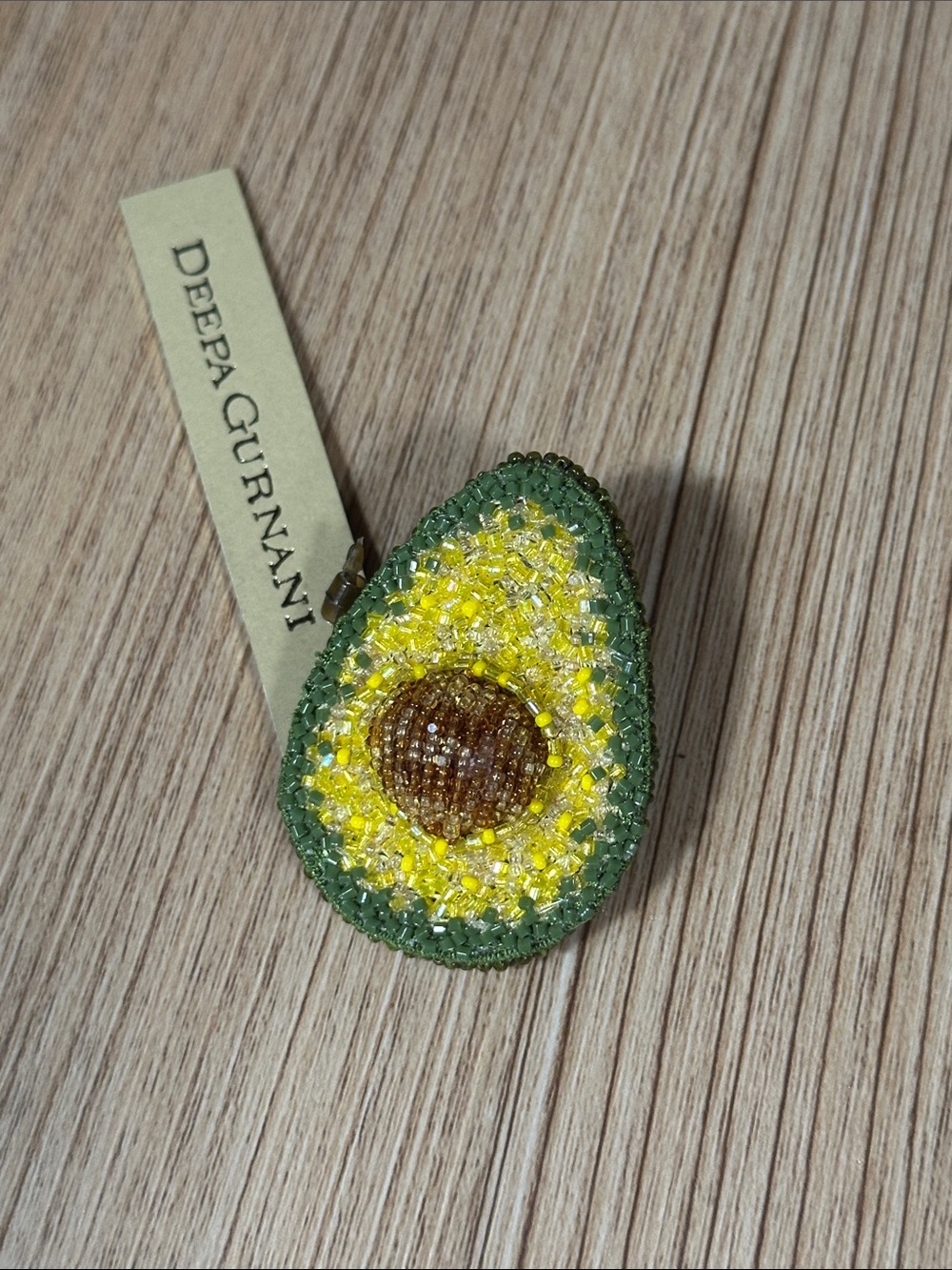 Deepa Gurnani Avocado Brooch